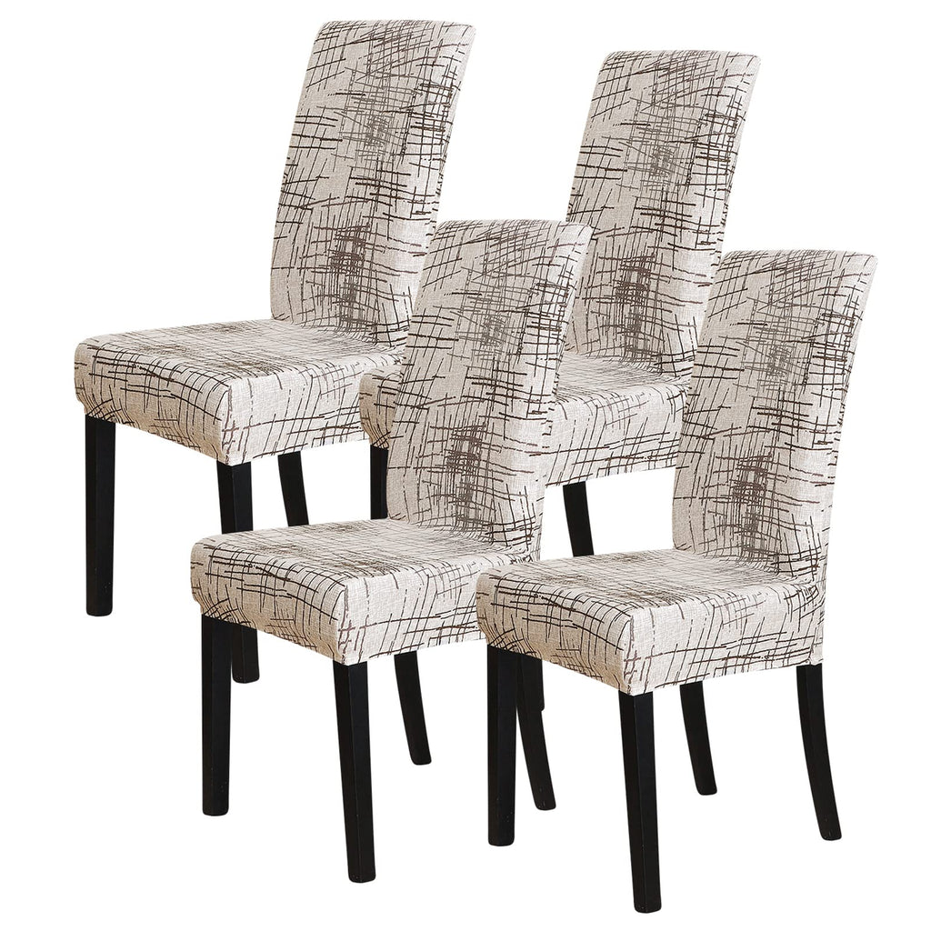 Forcheer Dining Room Chair Covers For Dining Room Set Of 4,Stretch Dining Chair Cover For Dining Room Kitchen Washable Removable(4Pack,Printed Geometric Pattern)