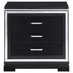 Coaster Home Furnishings Cappola Modern Classic Wood 3-Drawer Bedroom Nightstand Bedside Table Organizer Unit with USB Charging Outlet Black 223362