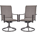 Yaheetech Outdoor Patio Swivel Chairs, Set of 2 Rocker Dining Chairs with Texteline Fabric and Metal Frame for Lawn Deck Backyar