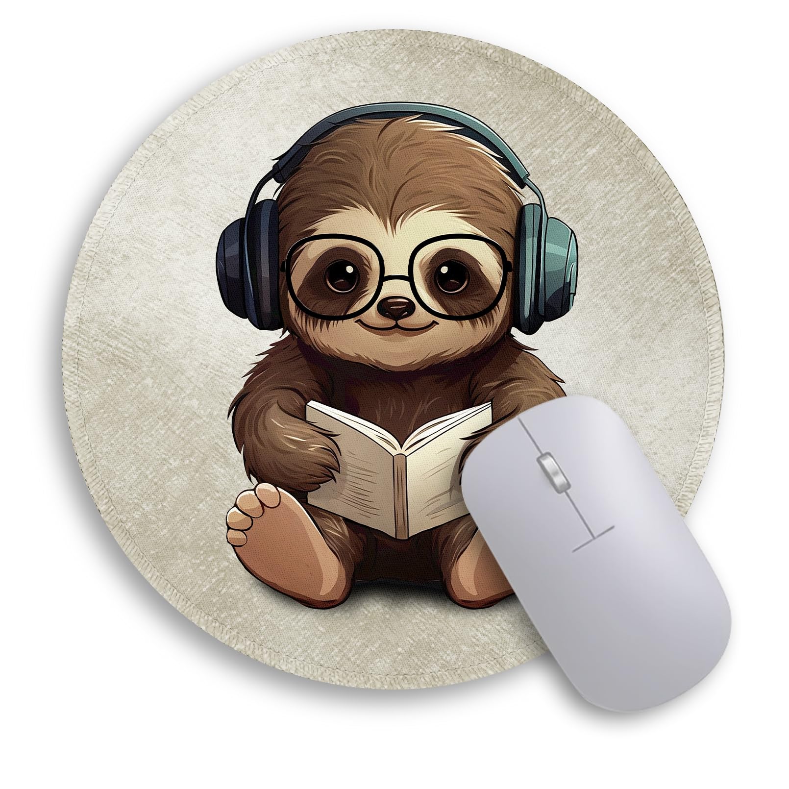 Immaturus Cute Sloth Mouse Pad, Funny Small Mouse Pads For Desk, Round Mousepad For Wireless Mouse Gaming Work Laptop, Mini Trav