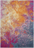 Nourison Passion Sunburst 10 x 14 Area Rug, Modern, Abstract, Easy-Cleaning, Non-Shedding, Bed Room, Living Room, Dining Room,