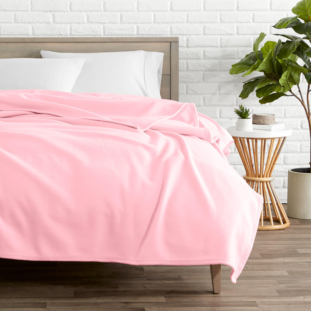Bare Home Polar Fleece Blanket - King Blanket - Light Pink - Warm & Cozy - Premium Fleece Blanket - Blanket For Bed, Sofa, Campi