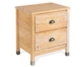 Camaflexi Baja Night Stand / 2 Drawer / Solid Wood / Rustic Bedside Table for Bedroom, Living Room, Sofa Couch, Hall / Metal Dra