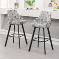 FIRAVOE Bar Stools Set of 2, 30 Swivel Bar Height Bar Stools with High Back, Linen Kitchen Barstools Bar Height for Kitchen Isla