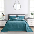 Hz & Hy Oversized King Bedspread 128X120 Extra Wide, Ultrasonic, Lightweight, Reversible, 5 Pieces, 100% Microfiber, King/Cal Ki