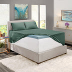 Nestl Extra Deep Pocket Sheets - Fits Mattress 18-24 Inches Deep, Extra Deep Pocket King Size Sheets Sets, 4 Piece King Size Sheets, King Sheets Deep Pocket, Forest Green Sheets