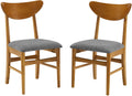 Crosley Furniture Landon Mid-Century Modern Wood Dining Chairs, Set of 2, Acorn
