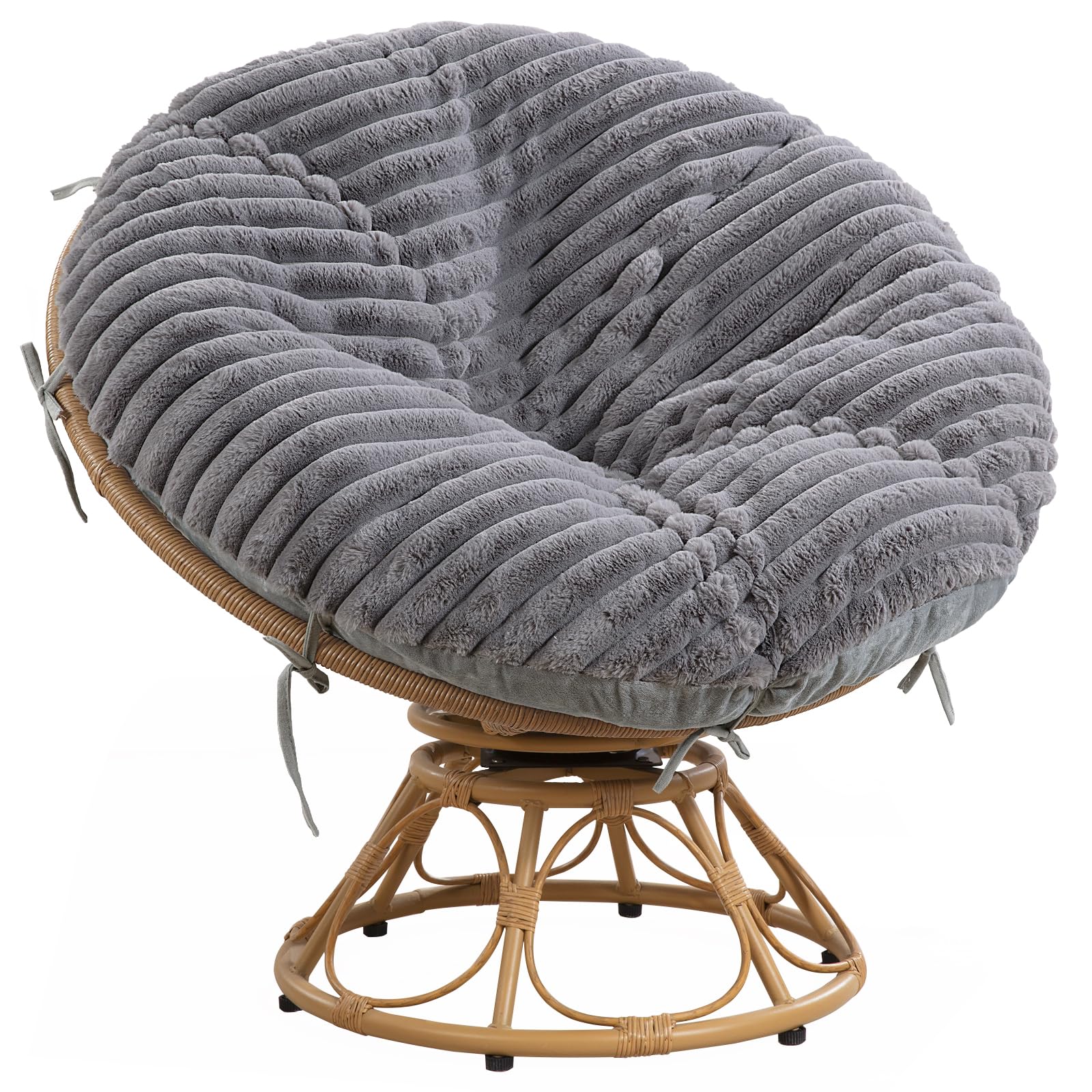 HOMBYS Fluffy Shaggy Cover for Papasan Chair Cushion, Plush Faux Fur Slipcover ONLY,(Without Cushion) Removable Soft Papasan Cus