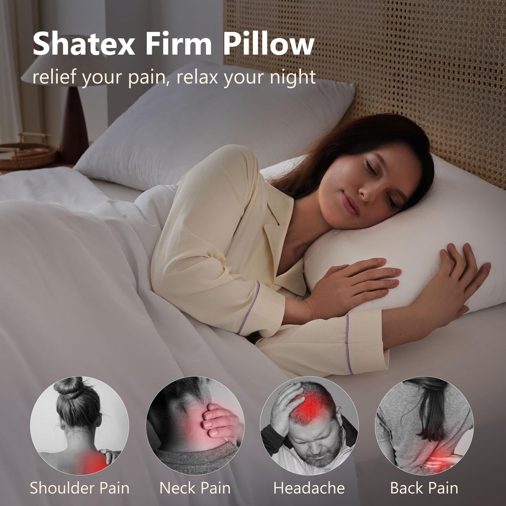 Shatex Extra Firm Pillow King Size 34 X 20 Inch, Bed Pillow With Adjustable Insert Provides Stronger Support - For Back, Stomach