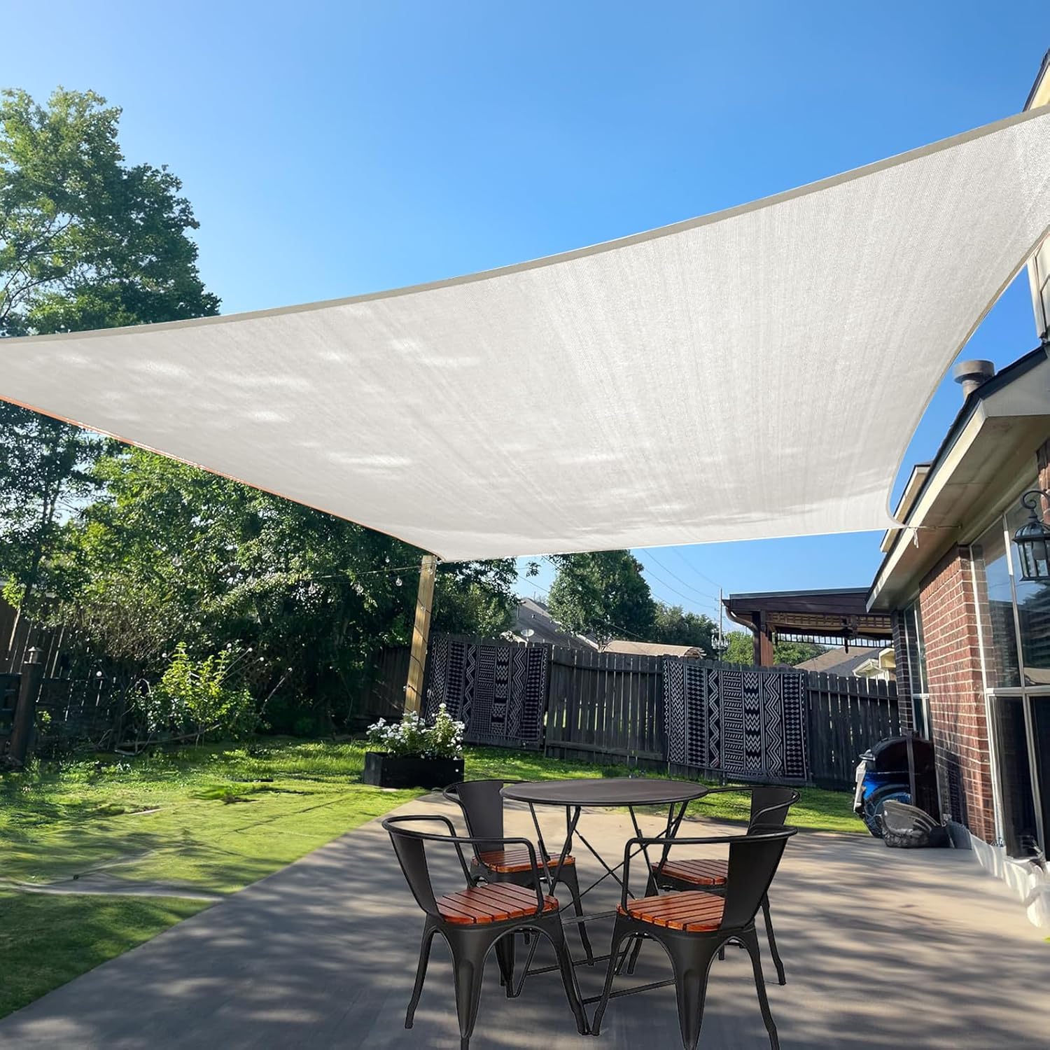 Sunlax Sun Shade Sail 10 ' X 16 ' Cream Rectangle Canopy Sail Shade Cover Uv Block Permeable Sunshade Outdoor For Patio Backyard