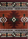 YHSF South West Native American Area Rug C318 (Rust, 3 Feet 10 Inches x 5 Feet 2 Inches)