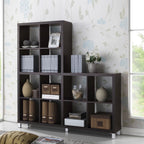 Baxton Studio Sunna Modern Cube Shelving Unit, Dark Brown