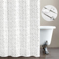 jinchan Extra Long Black and White Shower Curtain Herringbone Modern Fabric Shower Curtain Zig Zag Inky Chevron Farmhouse Shower