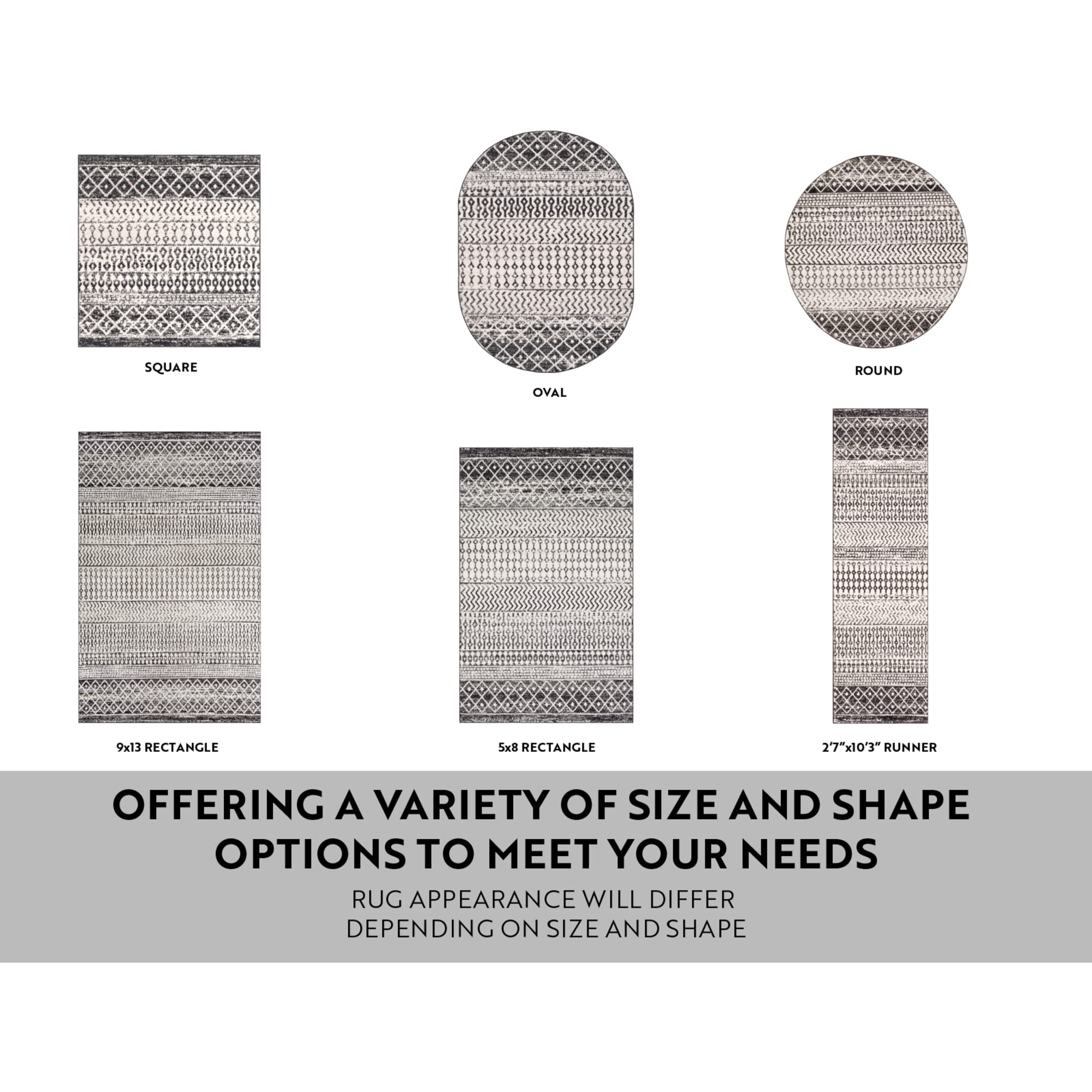 Livabliss Chester Boho Moroccan Area Rug,9' X 12'6'',Black