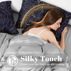 Exq Home Satin Pillowcase For Hair And Skin Queen - Printed Blue Rose Silk Pillowcase 2 Pack 20X30 Inches - Satin Pillow Cases S
