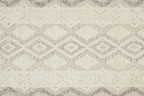 HomeRoots 512777 9 x 12 ft. Ivory Taupe & Gray Wool Geometric Hand Tufted Handmade Stain Resistant Rectangle Area Rug