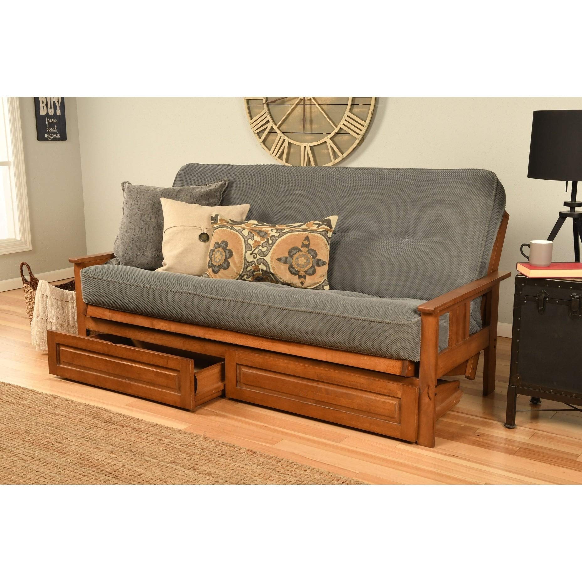 Kodiak Furniture Monterey Futon With Fabric Mattress In Barbados/Mocha Brown