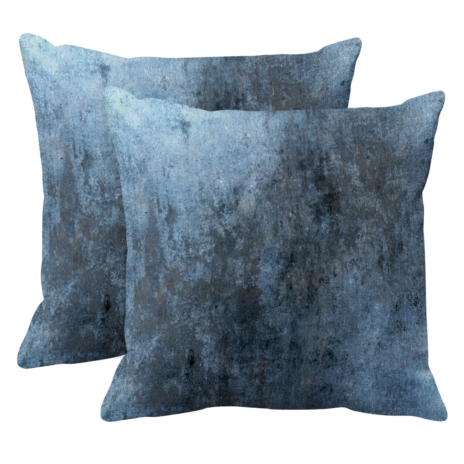 Emvency Set Of 2 Blue Painting Throw Pillow Covers Contemporary Line Brown Abstract Modern Design Retro Decorative Pillow Case H