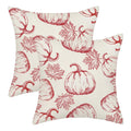 Fall Pillow Covers 18X18 Burgundy Red Pumpkin Decor Throw Pillows Case For Couch Maple Leaves Autumn Harvest Thanksgiving Farmho