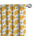 Ambesonne Cartoon Window Curtains, Bumble Bee Along Honey Comb Pattern Hexagonal Themed Illustration, Lightweight Decor 2-Panel 