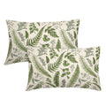 Sage Green Leaf Plant Lumbar Pillow Covers 12X20 Inch Set Of 2 Tropical Fern Herbs Botanical Leaves Floral Decorative Pillow Cas