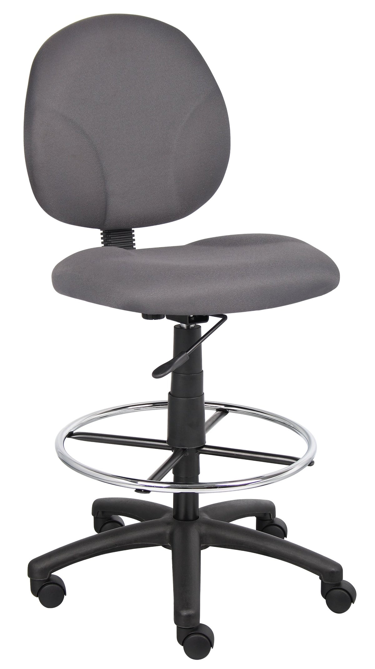 Boss Office Products B1690-Gy Stand Up Fabric Drafting Stool Without Arms In Grey