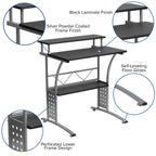Flash Furniture Calder Work From Home Kit - Black Computer Desk, Ergonomic Mesh Office Chair And Locking Mobile Filing Cabinet With Side Handles