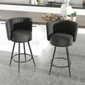 HONIFUR Bar Stools Set of 4, 27 Tufted Modern Counter Height Bar stools, Upholstered Barstools with Back & Footrest Metal Legs, 
