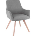 Lorell Gray Flannel Guest Chair With Wood Legs, Gray