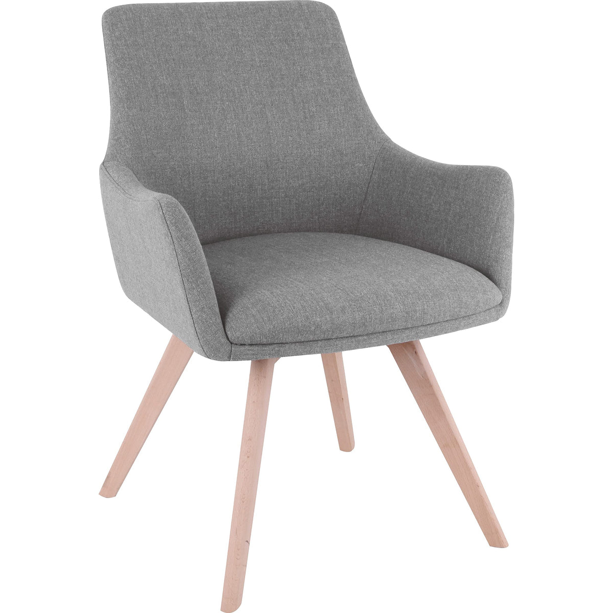 Lorell Gray Flannel Guest Chair With Wood Legs, Gray