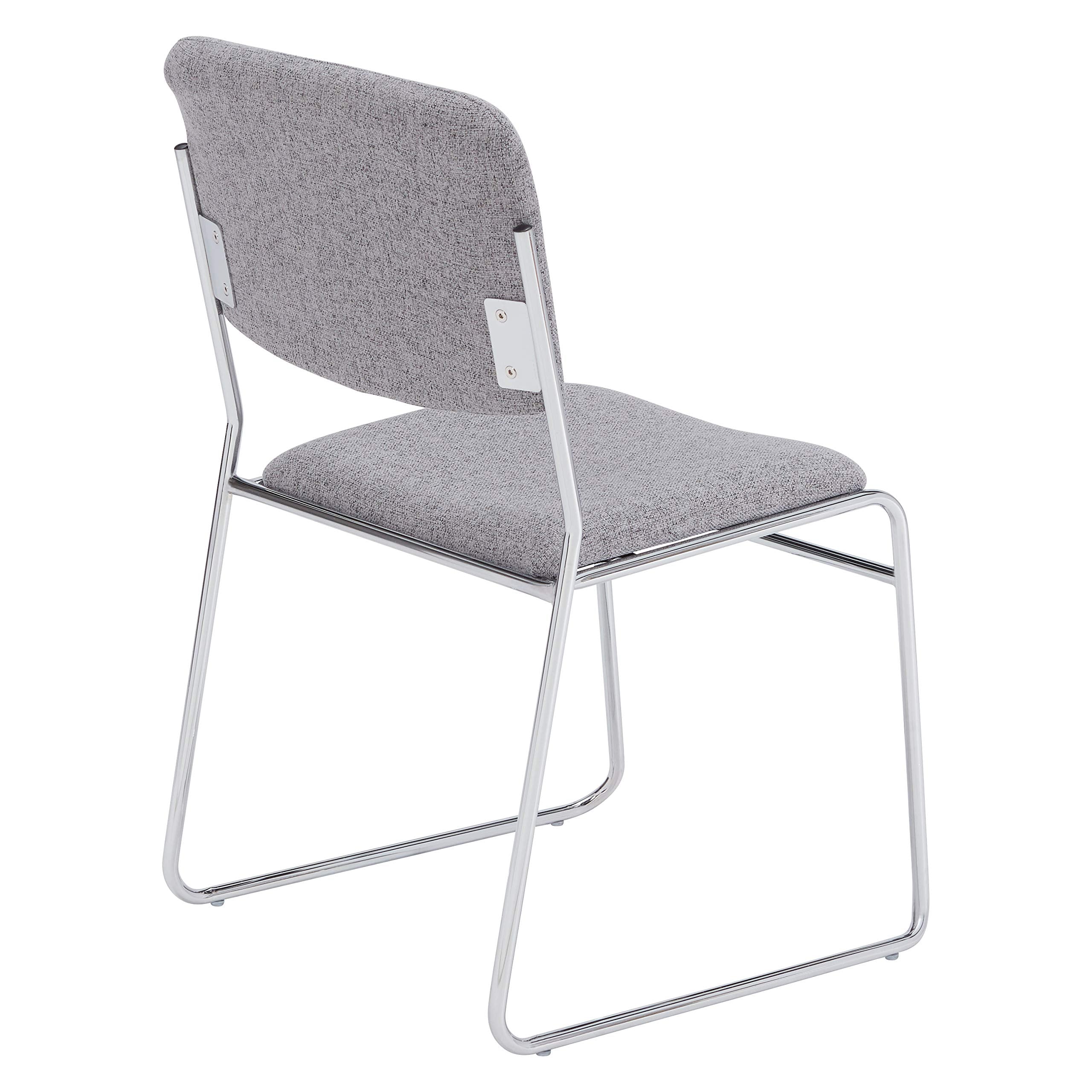 National Public Seating 8600 Series Fabric Padded Signature Stack Chair, Classic Grey