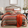 Newlake Striped Classical Cotton 3-Piece Patchwork Bedspread Quilt Sets, King Size