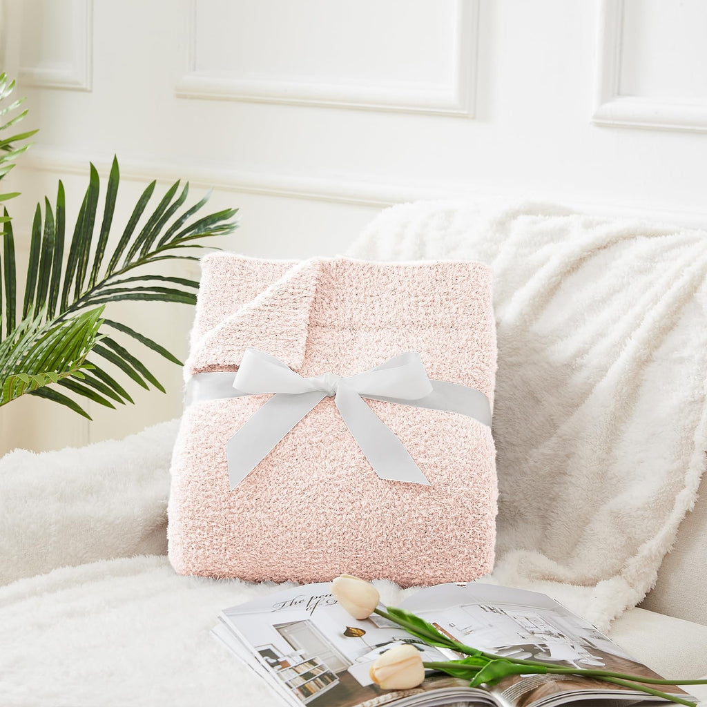 Cymula Super Soft Pink Throw Blanket 50X60 Inches- Lightweight Plush Fuzzy Fluffy Warm Cozy Blankets And Throws For Sofa Bed All