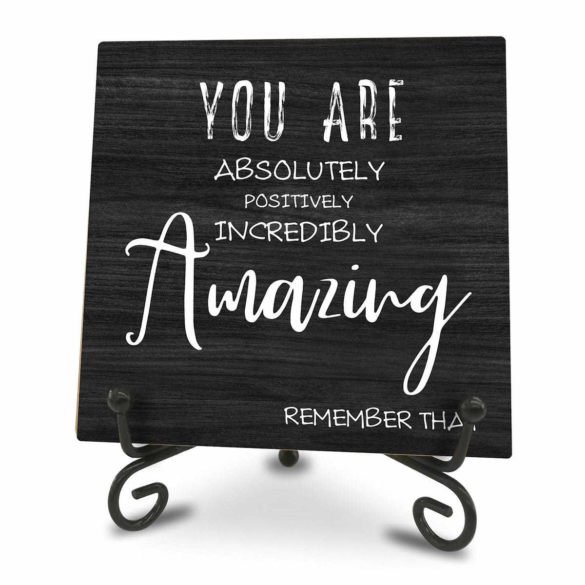 You Are Amazing! Wooden Sign Gifts - Motivational Wood Plaque With A Support Frame - Home & Office Inspirational Gifts For Women