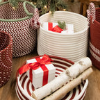 Candy Cane Round Tray - Red 18&Quot;X18&Quot;X3&Quot;