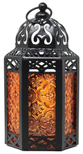 Small Black Metal Decorative Moroccan Lantern Candle Holder Lamp for Halloween - Indoor/Outdoor, Home Decor, Patio, Weddings, Ch