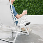 Best Choice Products Adjustable Zero Gravity Chair, Monochromatic Color Folding Patio Recliner W/Side Tray, Headrest - Snow
