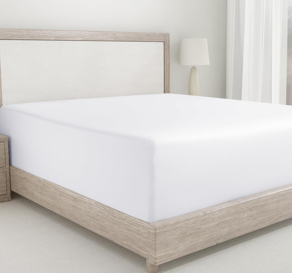 California Design Den King Size Fitted Sheet White, 100% Cotton 400 Thread Count Sateen, Deep Pockets, Durable Fitted Sheet Only