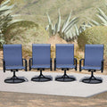 Puntogen Outdoor Swivel Dining Chair Set Of 4, All Weather Patio Dining Chair With Textilene High Back And Metal Frame For Backy