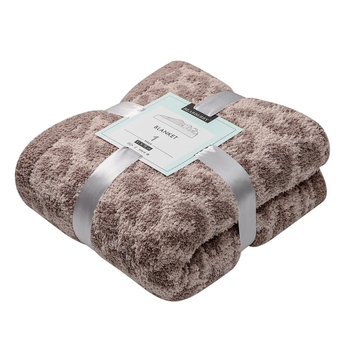 Bearberry Fuzzy Leopard Knitted Throw Blanket Soft Cozy Warm Microfiber Blanket For Couch Sofa Bed Travel(Linen/Warm Gray, 51'X