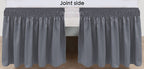 Biscaynebay Wrap Around Bed Skirts For Full & Full Xl Beds 15' Drop, Dark Grey Adjustable Elastic Dust Ruffles Easy Fit Wrinkle