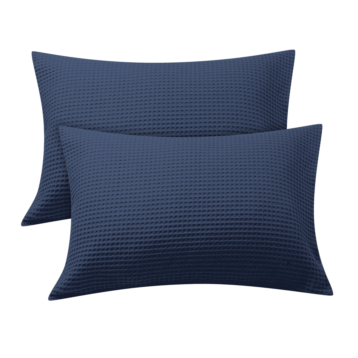 Waffle Weave Pillowcases Standard Size 2 Pack, 100% Egyptian Cotton 600 Thread Count, Ultra Soft Pillow Shams With Envelope Clos