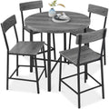 Best Choice Products 5-Piece Modern Round Counter Height Dining Set for Home Kitchen, Dining Room w/ 4 Chairs, 1.5in Thick Table