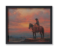 Poster Master Vintage Cowboy Poster - Retro Sunset Print - Moody Landscape Art - Western Art - Horse Riding Art - Gift for Men &