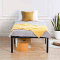 Olee Sleep 18 Inch Heavy Duty Steel Slat Anti-Slip Support, Easy Assembly Platform Bed Frame, Noise Free Steel Mattress Foundati