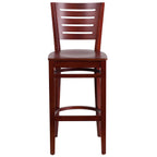 Flash Furniture Darby Series Slat Back Mahogany Wood Restaurant Barstool
