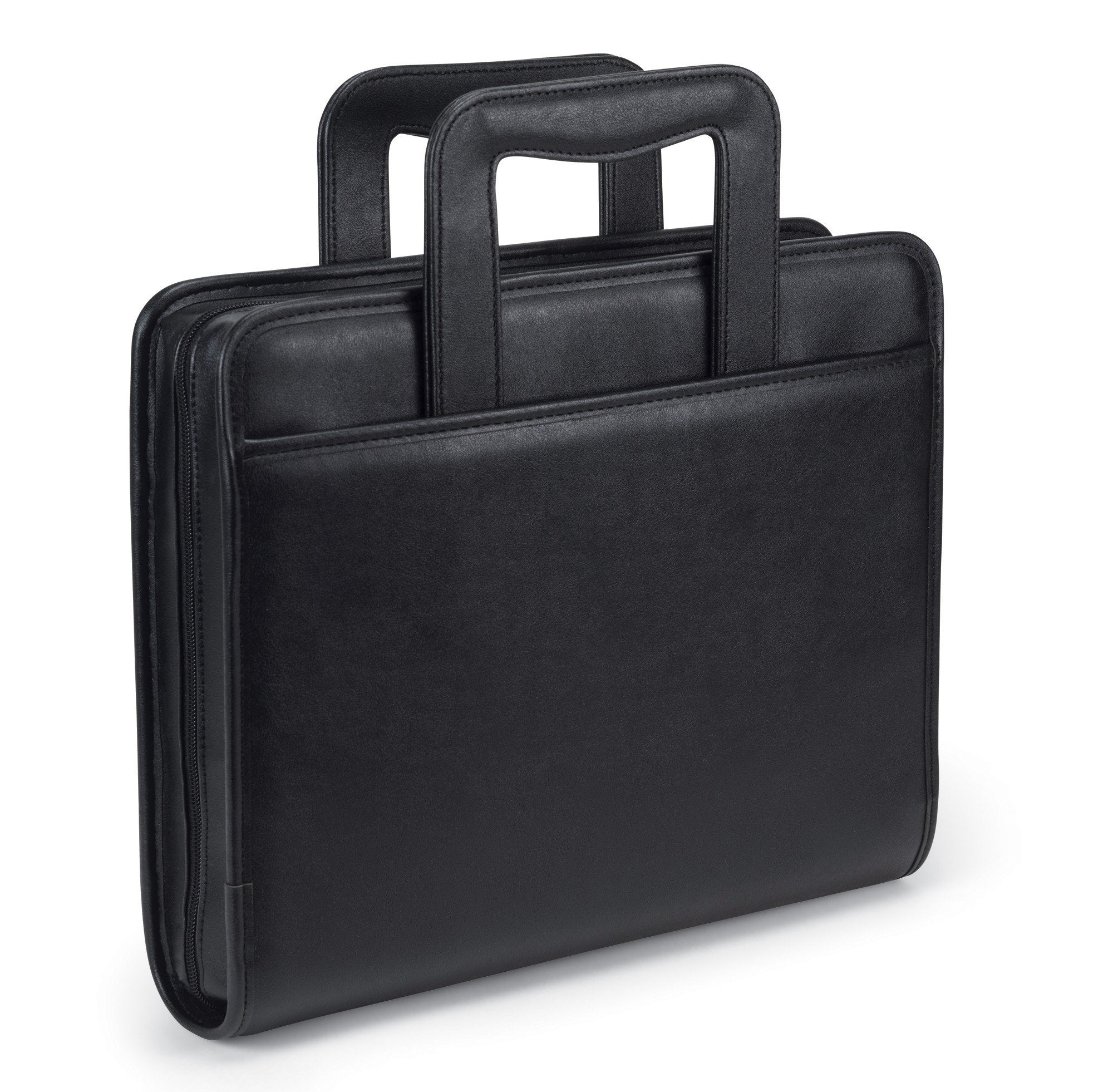 Samsill Professional Padfolio/Portfolio With Zippered Closure Case, 2 Inch Removable Round Ring Binder, Retractable Handles, Int
