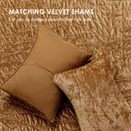 Evergrace Luxury Velvet Quilt King Size, Ultra Soft Velvet Bedding Set, Lightweight Velvet Comforter For All Season, Wave Crushe