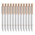 U Brands Monterey Ballpoint Pens, Set Of 12, White And Rose Gold, Bold (1.0 Mm) Point, Black Ink
