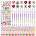 Sayglossy 12 Sets Christmas Donuts Appreciation Gifts Bulk Thank You Ballpoint Pen Resin Ornaments Bookmarks Employee Gifts for 